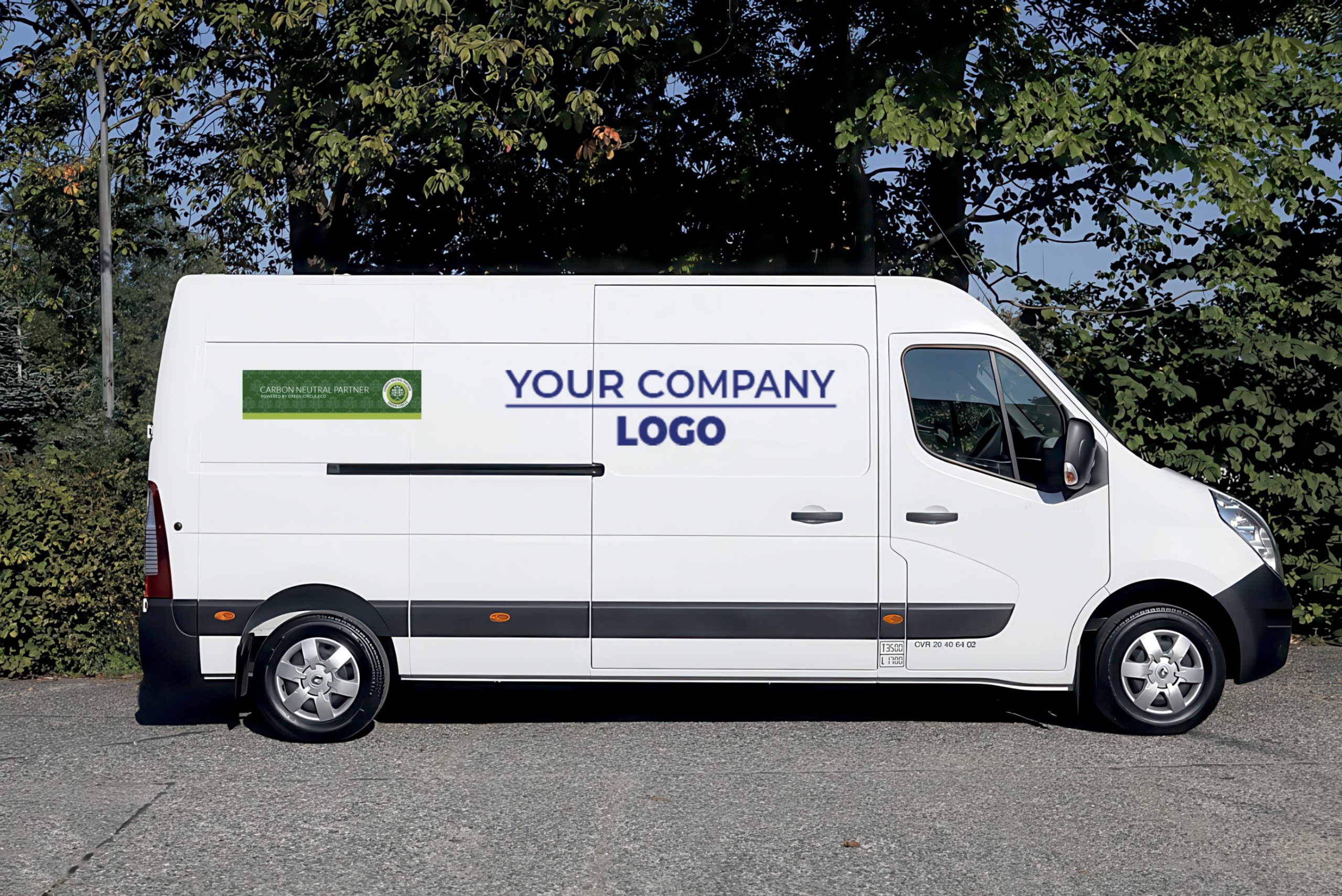 Company van with Green Circle badge